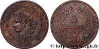 FRANCE 5 centimes Cérès III REPUBLIC Paris 1883 (25,14mm, 4,98g, 6h) -