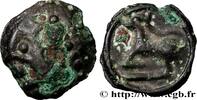 FRANCE Potin à la grosse tête laurée de gros globules GALLIA BELGICA - SEQUANI (Area of Besançon) c. 80-50 AC. (19mm, 4,86g, 9h) -