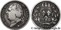 FRANCE 1 franc Louis XVIII LOUIS XVIII La Rochelle 1824 (23mm, 4,94g, 6h) -
