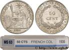 FRENCH INDOCHINA 50 Centièmes FRENCH INDOCHINA Paris 1936 (29mm, 13,50g, 6h) -