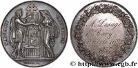 FRANCE Médaille, Mariage chrétien AMOUR ET MARIAGE 1857 (30mm, 12,25g, 1h) -