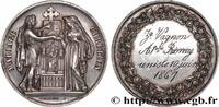 FRANCE Médaille, Mariage chrétien AMOUR ET MARIAGE 1867 (30mm, 12,08g, 12h) -