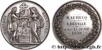 FRANCE Médaille, Mariage chrétien AMOUR ET MARIAGE 1859 (30mm, 12,07g, 12h) -