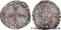 FRANCE Huitième d'écu, croix feuillue de face HENRY IV Montpellier 1603 (37mm, 3,55g, 3h) -