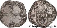 FRANCE Huitième d'écu, croix feuillue de face HENRY IV Rennes 1606 (24mm, 4,72g, 5h) -