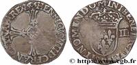 FRANCE Huitième d'écu, croix feuillue de face HENRY IV Rennes 1605 (24mm, 4,73g, 11h) -