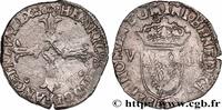 FRANCE Huitième d'écu, croix feuillue de face HENRY IV Rennes 1603 (25mm, 4,76g, 3h) -