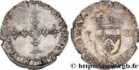 FRANCE Huitième d'écu, croix feuillue de face HENRY IV Angers 1601 (26mm, 5,03g, 12h) -