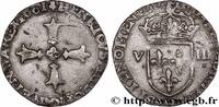 FRANCE Huitième d'écu, croix feuillue de face HENRY IV La Rochelle 1601 (25,5mm, 3,95g, 6h) -