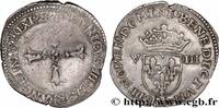 FRANCE Huitième d'écu, croix feuillue de face HENRY IV La Rochelle 1599 (27mm, 4,70g, 12h) -