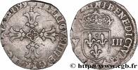 FRANCE Huitième d'écu, croix feuillue de face HENRY IV Bayonne 1599 (24mm, 4,75g, 6h) -