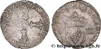 FRANCE Huitième d'écu, croix feuillue de face HENRY IV Rennes 1602 (24,5mm, 4,91g, 5h) -