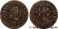 FRANCE Denier tournois, type A HENRY IV Lyon 1609 (17,5mm, 1,42g, 6h) -