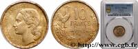 FRANCE 10 francs Guiraud IV REPUBLIC Beaumont-Le-Roger 1951 (20mm, 3g, 6h) -