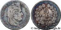 FRANCE 1/4 franc Louis-Philippe LOUIS-PHILIPPE I Bordeaux 1841 (15mm, 1,22g, 7h) -