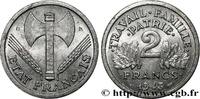 FRANCE 2 francs Francisque FRENCH STATE Beaumont-Le-Roger 1943 (27mm, 2,20g, 6h) -