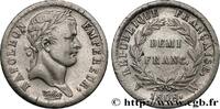 FRANCE Demi-franc Napoléon Ier tête laurée, République fr PREMIER EMPIRE / FIRST FRENCH EMPIRE Lille 1808 (18mm, 2,47g, 6h) -
