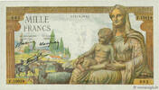 FRANCE 1000 Francs DÉESSE DÉMÉTER FRANCE 1000 Francs DÉESSE DÉMÉTER 1943 VF+ -