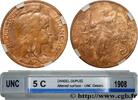 FRANCE 5 centimes Daniel-Dupuis III REPUBLIC 1908 (25mm, 5g, 6h) -