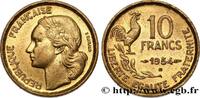 FRANCE 10 francs Guiraud IV REPUBLIC Beaumont-Le-Roger 1954 (20mm, 3,04g, 6h) -