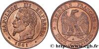 FRANCE Deux centimes Napoléon III, tête laurée, buste déf SECOND EMPIRE Paris 1861 (20mm, 2,03g, 6h) -
