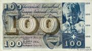 SWITZERLAND 100 Francs SWITZERLAND 100 Francs 1967 VF- -
