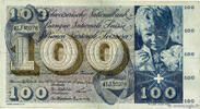 SWITZERLAND 100 Francs SWITZERLAND 100 Francs 1963 F+ -