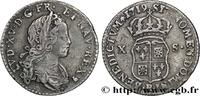 FRANCE X sols de Navarre LOUIS XV THE BELOVED Orléans 1719 (19mm, 1,98g, 6h) -
