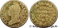 FRANCE Cinq centimes Dupré, grand module CONSULATE Lille/Nantes 1800 (28mm, 10g, 6h) -