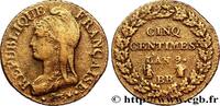 FRANCE Cinq centimes Dupré, grand module CONSULATE Strasbourg 1801 (28mm, 10g, 6h) -