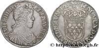 FRANCE Demi-écu, portrait à la mèche longue LOUIS XIV THE SUN KING Rennes 1654 (31,5mm, 13,67g, 6h) -