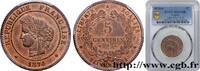 FRANCE 5 centimes Cérès III REPUBLIC Paris 1874 (25mm, g, 6h) -