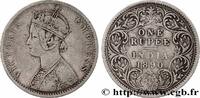 BRITISH INDIA 1 Roupie Victoria BRITISH INDIA Calcutta 1890 (30,5mm, 11,46g, 12h) -