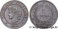 FRANCE 5 centimes Cérès III REPUBLIC Bordeaux 1871 (25mm, 5,01g, 6h) -