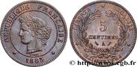 FRANCE 5 centimes Cérès III REPUBLIC Paris 1883 (25,14mm, 5,00g, 6h) -