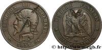 FRANCE Dix centimes Napoléon III, tête nue, satirique SATIRICAL COINS - 1870 WAR AND BATTLE OF SEDAN Strasbourg 1855 (30mm, 9,66g, 6h) -
