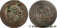 FRANCE Dix centimes Napoléon III, tête nue, satirique SATIRICAL COINS - 1870 WAR AND BATTLE OF SEDAN Rouen 1855 (30,5mm, 9,59g, 6h) -