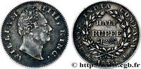 BRITISH INDIA 1/2 Rupee (Roupie) William IV BRITISH INDIA Calcutta 1835 (24,50mm, 5,79g, 12h) -