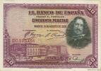SPAIN 50 Pesetas SPAIN 50 Pesetas 1928 VF+ -