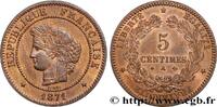 FRANCE 5 centimes Cérès III REPUBLIC Paris 1871 (25mm, 4,93g, 6h) -