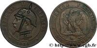 FRANCE Dix centimes Napoléon III, tête nue, satirique SATIRICAL COINS - 1870 WAR AND BATTLE OF SEDAN Marseille 1854 (30mm, 9,70g, 6h) -