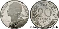 FRANCE Piéfort Argent de 20 centimes Marianne PIEFORTS Pessac 1980 (23,5mm, g, 6h) -