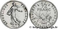 FRANCE Piéfort Argent de 1/2 franc Semeuse PIEFORTS Pessac 1980 (19,5mm, g, 6h) -