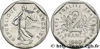 FRANCE Piéfort Argent de 2 francs Semeuse PIEFORTS Pessac 1980 (26mm, g, 6h) -