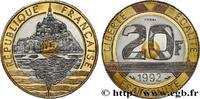 FRANCE Essai de 20 francs Mont Saint-Michel V REPUBLIC Pessac 1992 (27mm, 9g, 6h) -