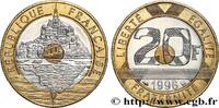 FRANCE 20 francs Mont Saint-Michel (Brillant Universel) V REPUBLIC Pessac 1996 (27mm, 9g, 6h) -