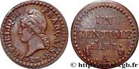 FRANCE Un centime Dupré, grand 7 DIRECTOIRE Paris 1799 (18mm, 1,99g, 6h) -