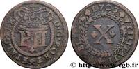 PORTUGAL - KINGDOM OF PORTUGAL - PEDRO II 10 Reis PORTUGAL - KINGDOM OF PORTUGAL - PEDRO II 1703 (36mm, 15,00g, 12h) -