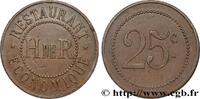 CAFES BRASSERIES AND RESTAURANTS 25 Centimes - Restaurant Économique, H de R CAFES BRASSERIES AND RESTAURANTS Paris n.d. (31mm, 7,10g, 12h) -