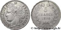 FRANCE 5 francs Cérès, sans légende GOUVERNEMENT DE LA DÉFENSE NATIONALE Bordeaux 1870 (37mm, 24,93g, 6h) -